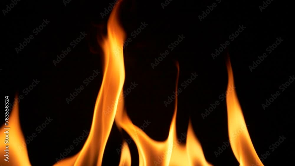 Super slow motion of abstract fire flames isolated on black background burning Super slow motion of abstract fire flames isolated on black background burning