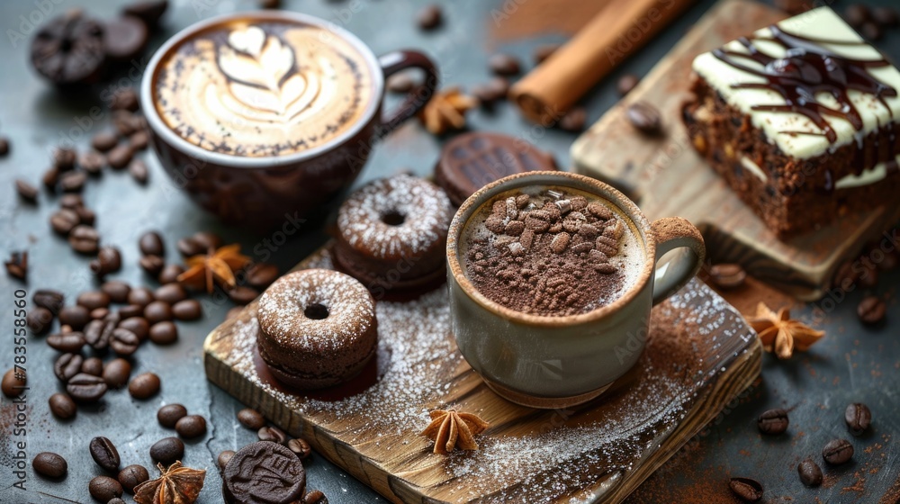 Artfully Arranged Coffee and Dessert Pairing A Captivating Blend of Flavors and Textures