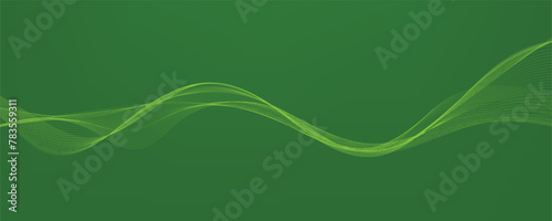 Abstract green gradient background with wavy lines	
