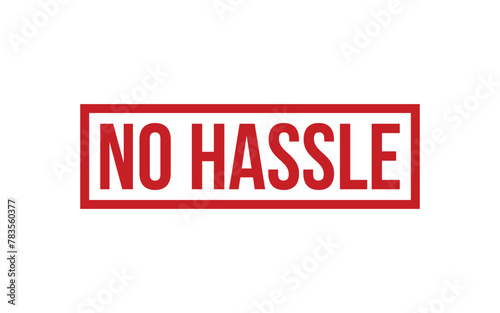 Red No Hassle Rubber Stamp Seal Vector