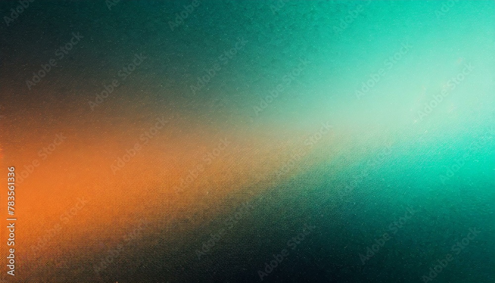 Spectral Intrigue: Teal and Orange Gradient with Grainy Texture for Banner Design