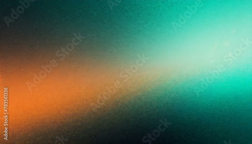 Spectral Intrigue: Teal and Orange Gradient with Grainy Texture for Banner Design