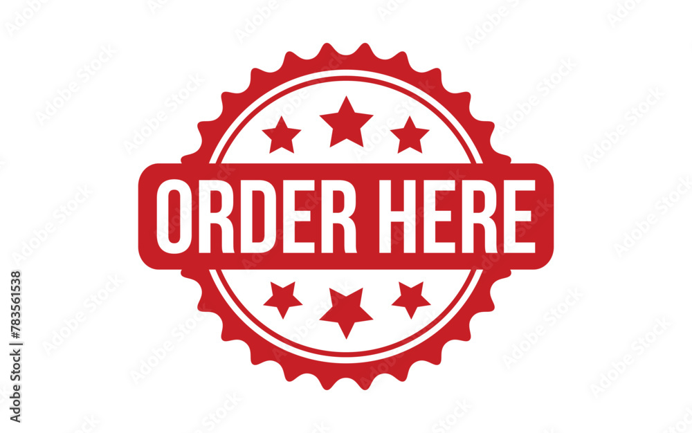 Order Here rubber grunge stamp seal vector Order Here rubber grunge stamp seal vector