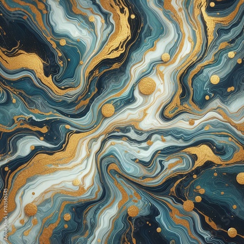 Blue and Gold Marble Abstract Vector  Marbled Wallpaper Design Featuring Natural Swirls of Marble and Gold Dust