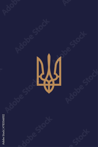 Ukrainian coat of arms. Ukrainian national symbols. Vector