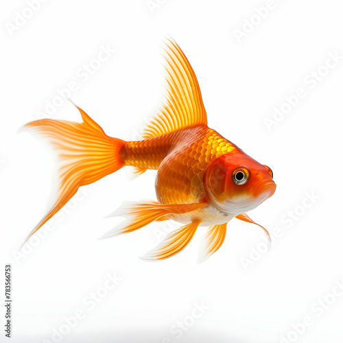 The goldfish on white background . Comet Goldfish Isolated on White Background © Zeeshan