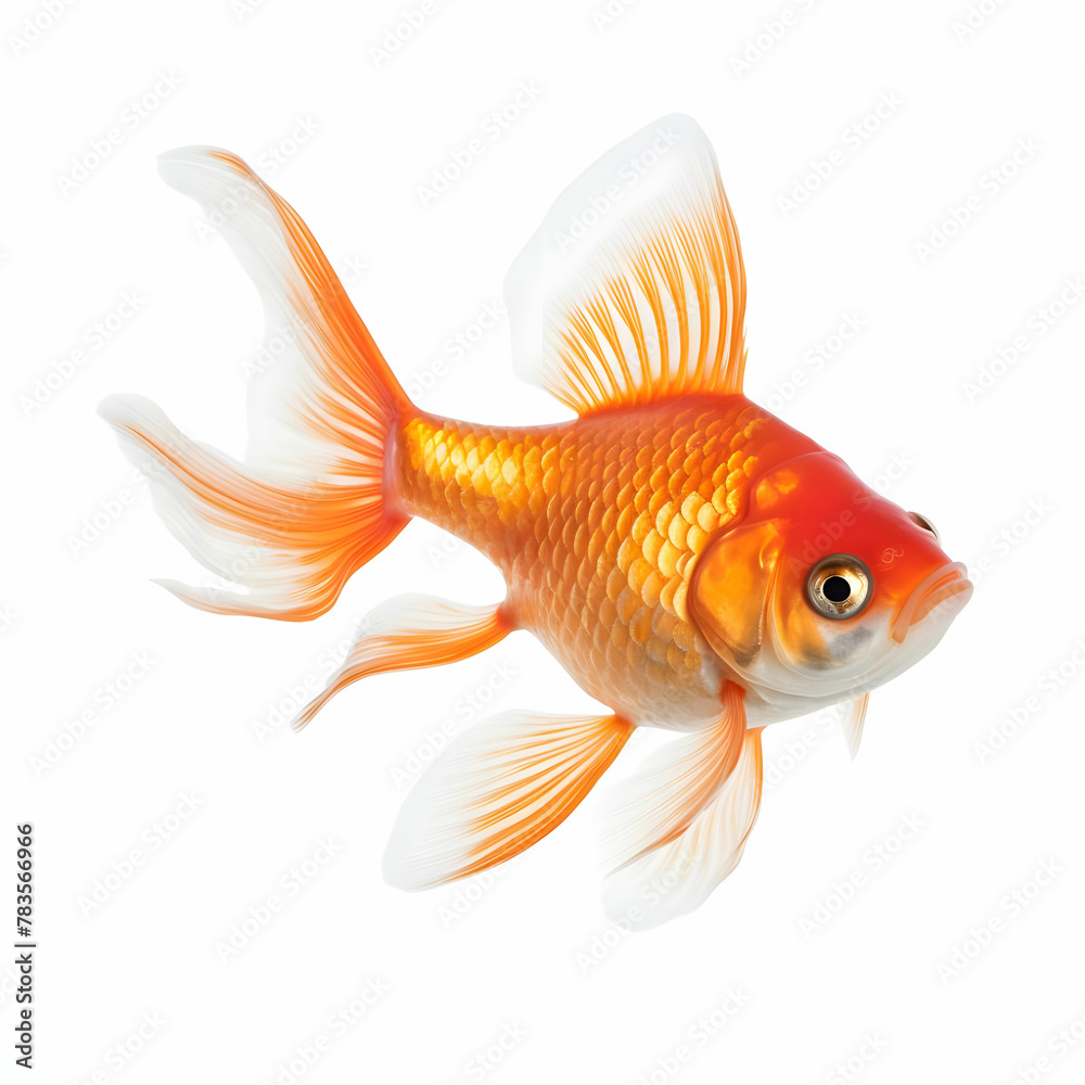 The goldfish on white background . Comet Goldfish Isolated on White Background The goldfish on white background . Comet Goldfish Isolated on White Background