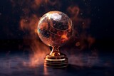 winning soccer champions league cup abstract