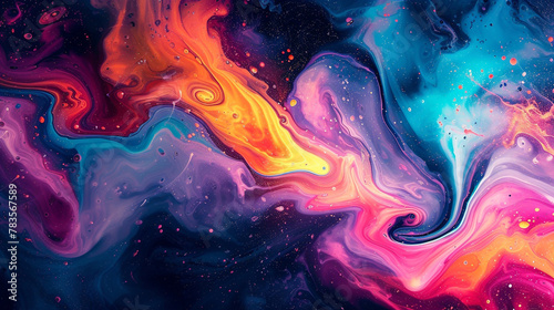 Create a mesmerizing abstract fluid background with vibrant colors swirling together gracefully.