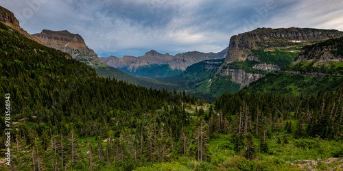 Panorama Mountain View Glacier National Park
