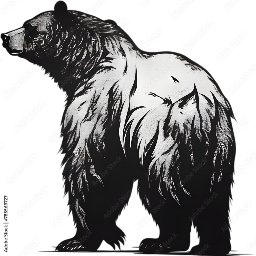 Obraz premium Close-up painting of a ferocious bear.
