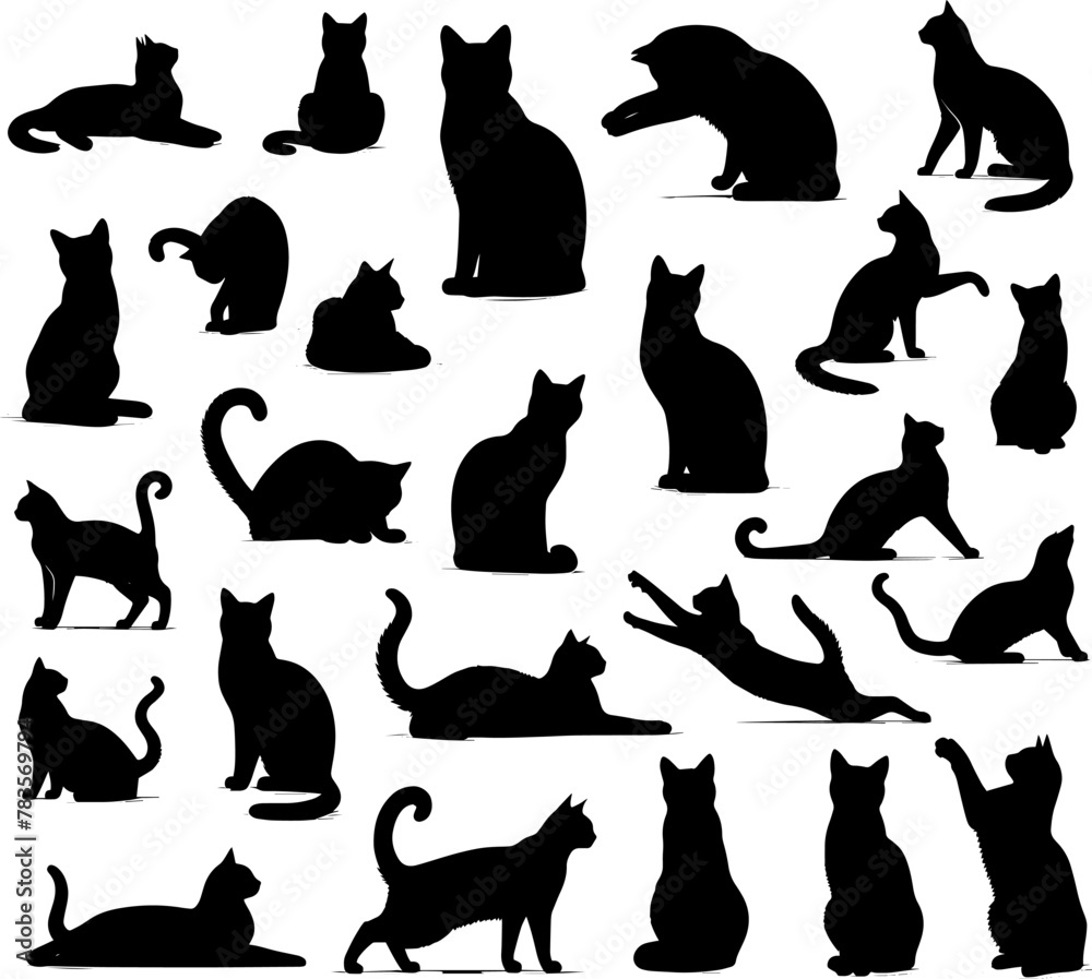 Cat silhouette simple vector illustration