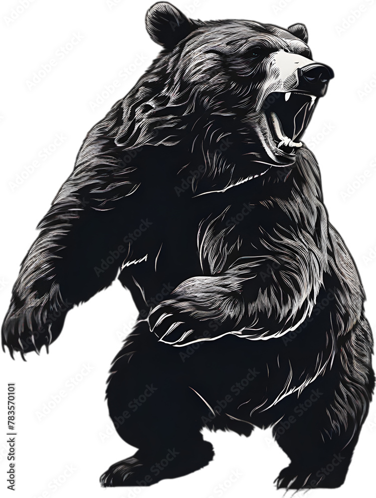 Fototapeta premium Close-up painting of a ferocious bear.