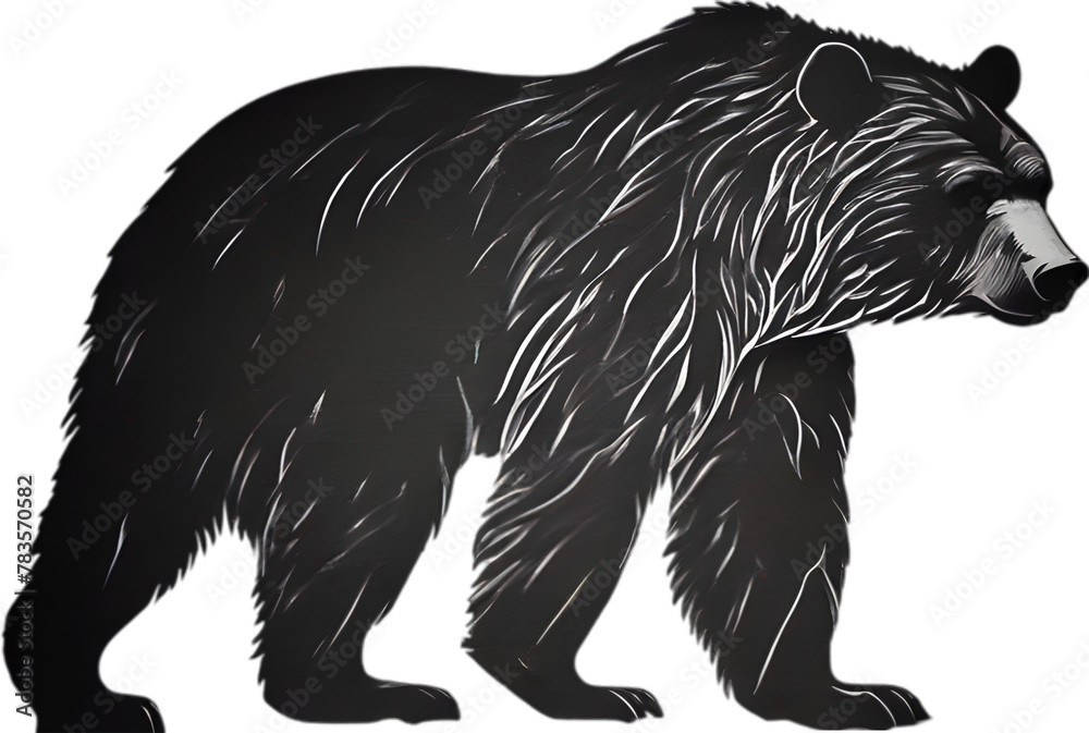 Close-up painting of a ferocious bear. Close-up painting of a ferocious bear.
