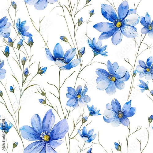 Miniature alpine flowers  seamless pattern  light watercolor serenity . Seamless Pattern  Fabric Pattern   Tumbler Wrap  Mug Wrap.