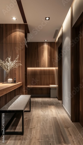 Elegant Wooden Interior with Modern Design Elements
