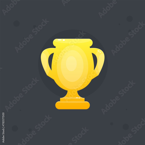Win Cup Golden Vector Isolated Design photo