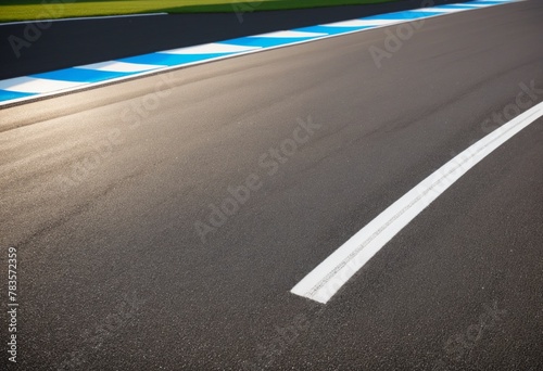 Asphalt of an international race track in bright colours 