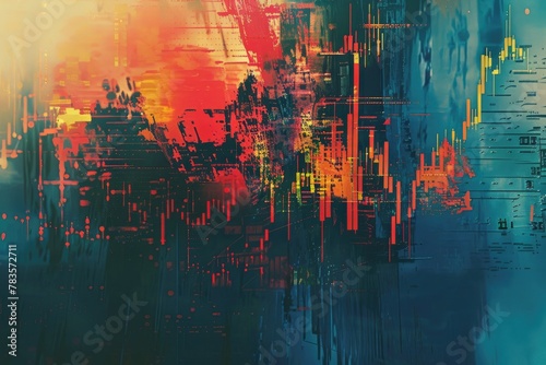 Abstract digital art piece representing the volatility of the cryptocurrency market