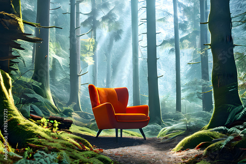 chair in the forest photo