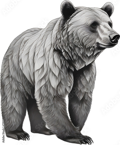 Close-up painting of a ferocious bear.
