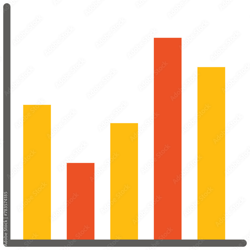 Single colourf arrow growing pointing up on chart graph bars line icon, success graph trend upwards flat design interface infographic element for app ui web button, vector isolated on white background Single colourf arrow growing pointing up on chart graph bars line icon, success graph trend upwards flat design interface infographic element for app ui web button, vector isolated on white background