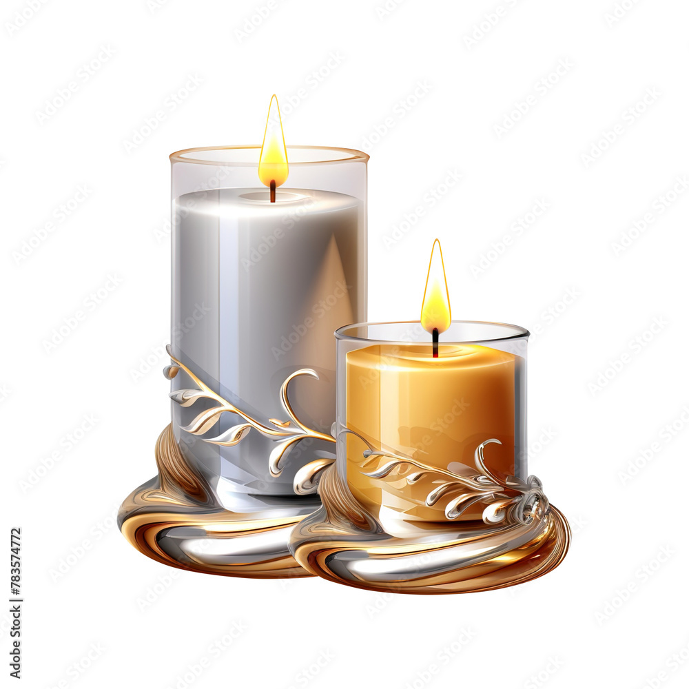 Antique candlestick isolated on white background