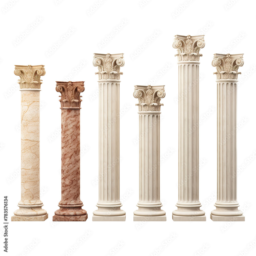 Greek column isolated on transparent background Greek column isolated on transparent background
