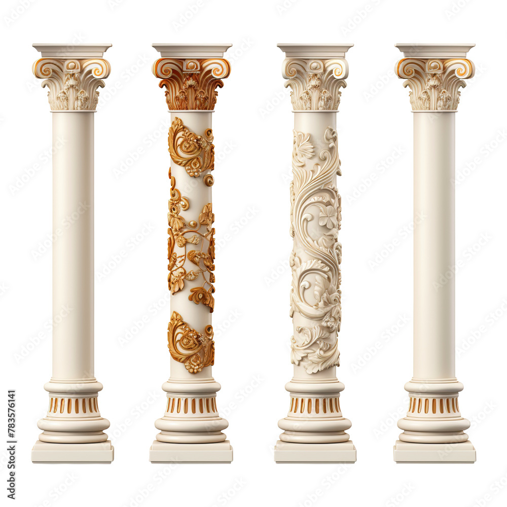 Antique column isolated on white background Antique column isolated on white background