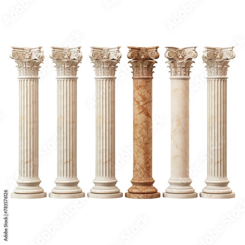 Greek column isolated on transparent background