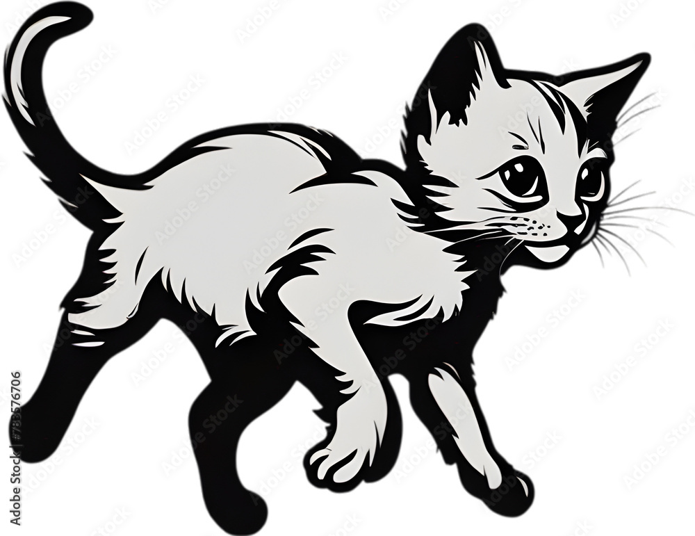 Close-up painting of a cute kitten. Close-up painting of a cute kitten.