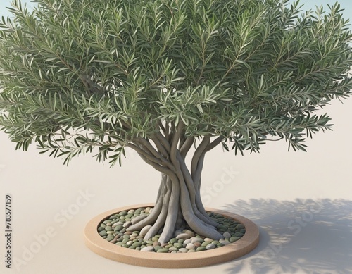 Side view of Olive Tree in Bright Colours 