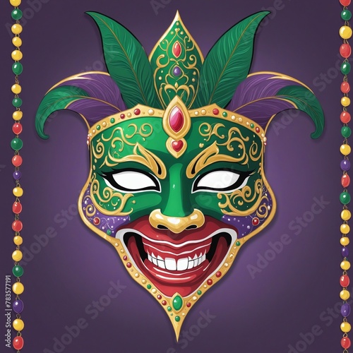 Jester mardi gras mask in Bright Colours 