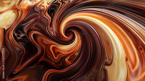 Abstract Liquid Swirl of Warm Tones