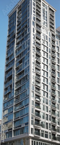 Facade view of moden building in Bright Colours 