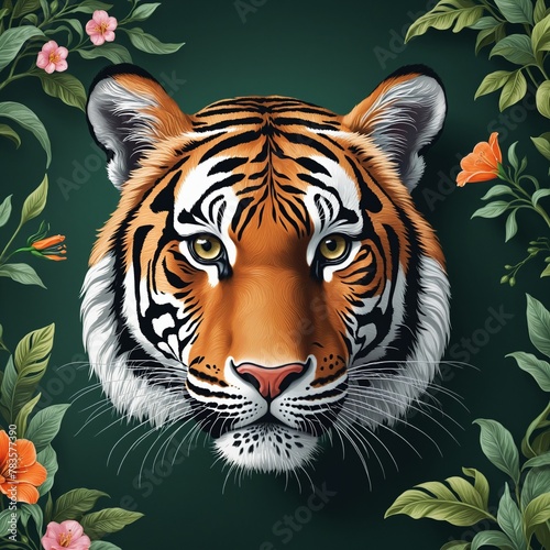 Graceful Tiger illustration in Bright Colours 