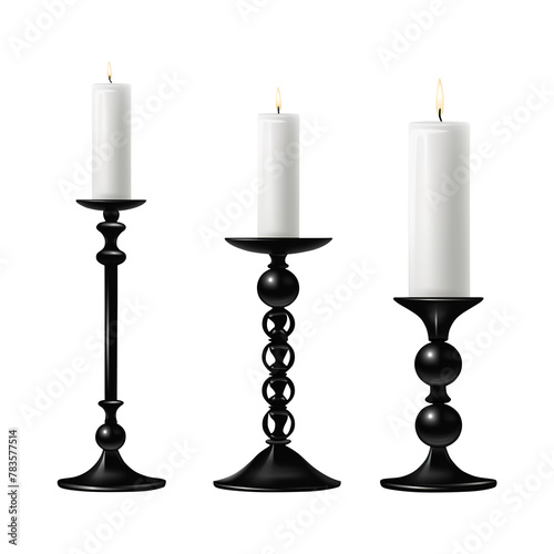 Candlestick with candle isolated on white background