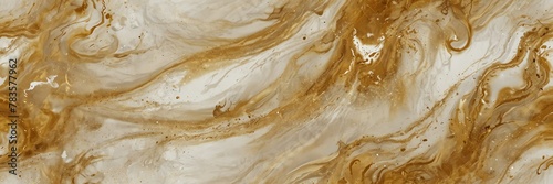 gold and white abstract background with cloudy swirls pattern from Generative AI