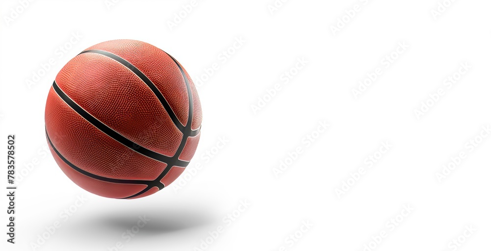 basketball floating in the air on white background,, copy space for text, sport concept, 