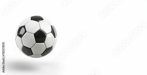 soccer ball l floating in the air on white background,, copy space for text, sport concept,  © XC Stock