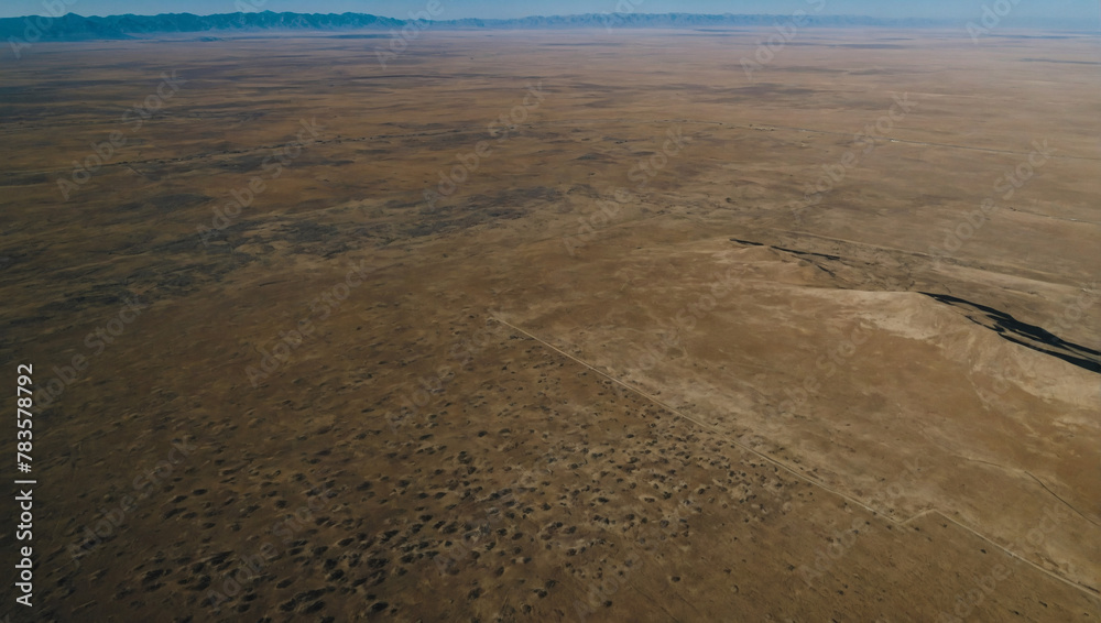 Steppe landscapes viewed from the sky, playing a role in carbon neutrality. Steppe landscapes viewed from the sky, playing a role in carbon neutrality.