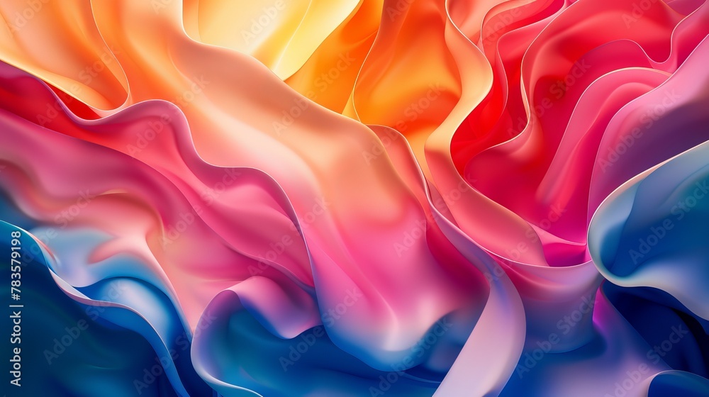 Fototapeta premium Vivid closeup of colorful abstract background resembling a rainbow of colors