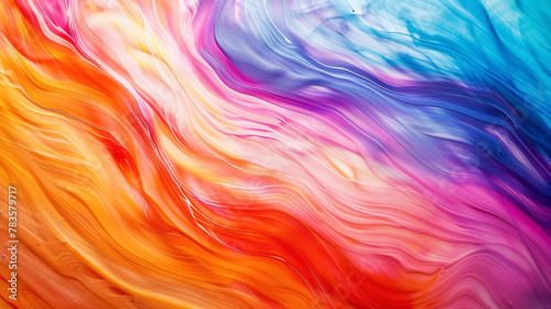 Vibrant hues swirl in fluid motion, forming a dynamic gradient wave that evokes energy and movement, captured with HD precision.