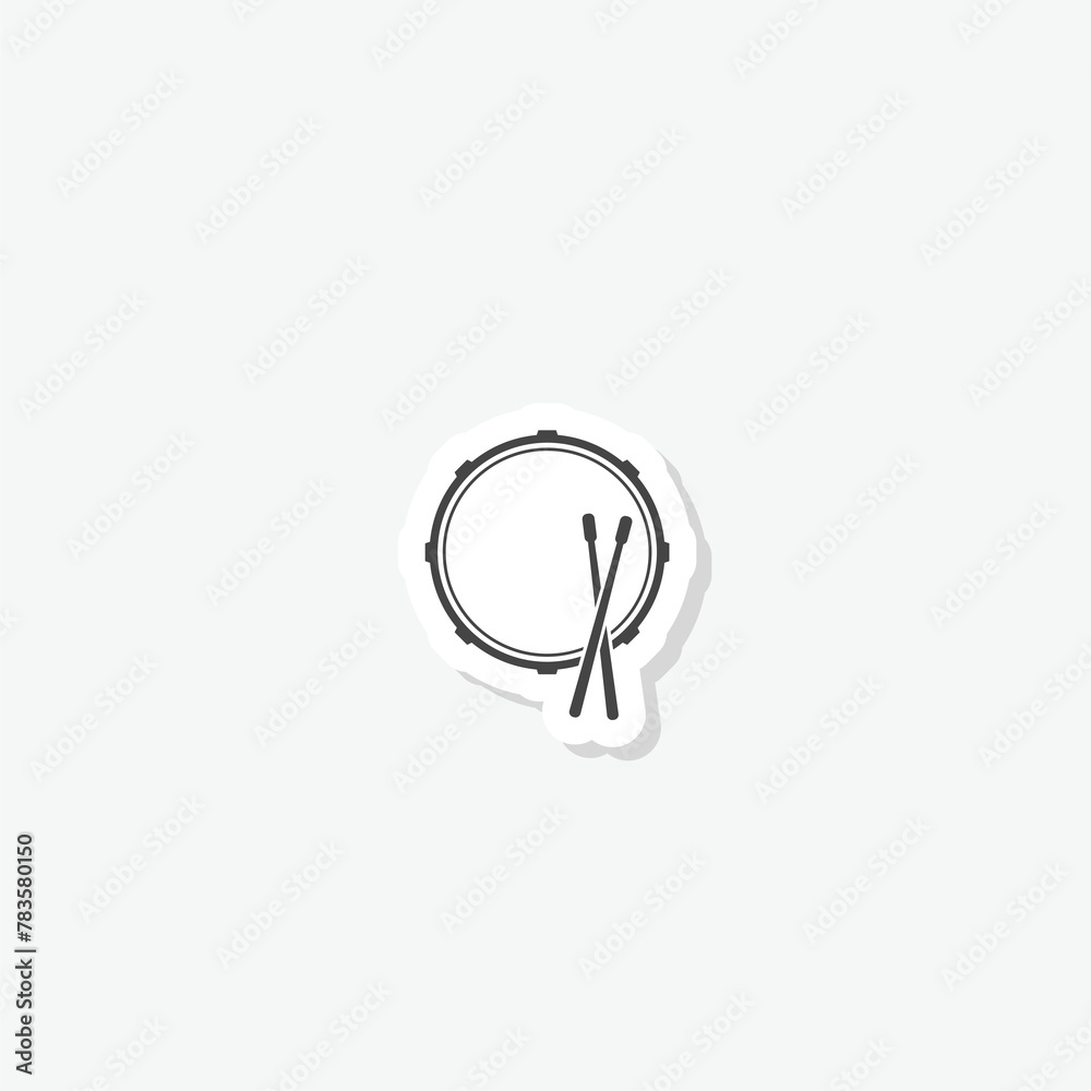 Drum Snare icon sticker isolated on gray background Drum Snare icon sticker isolated on gray background