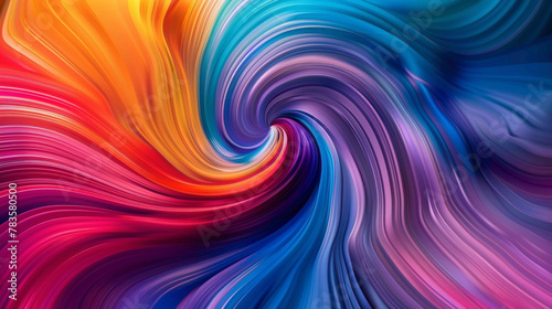 Vibrant hues swirl in fluid motion, forming a dynamic gradient wave. photo