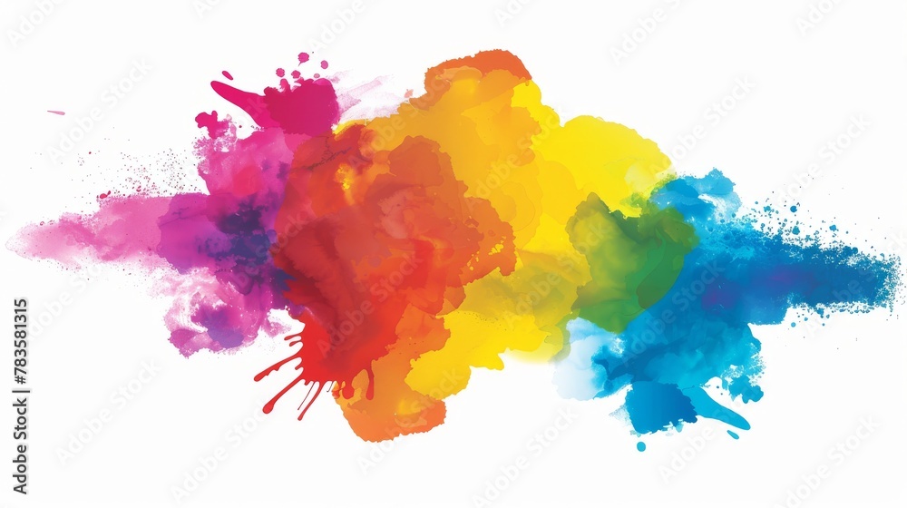Colorful watercolor splashes isolated on white background. Abstract illustration.
