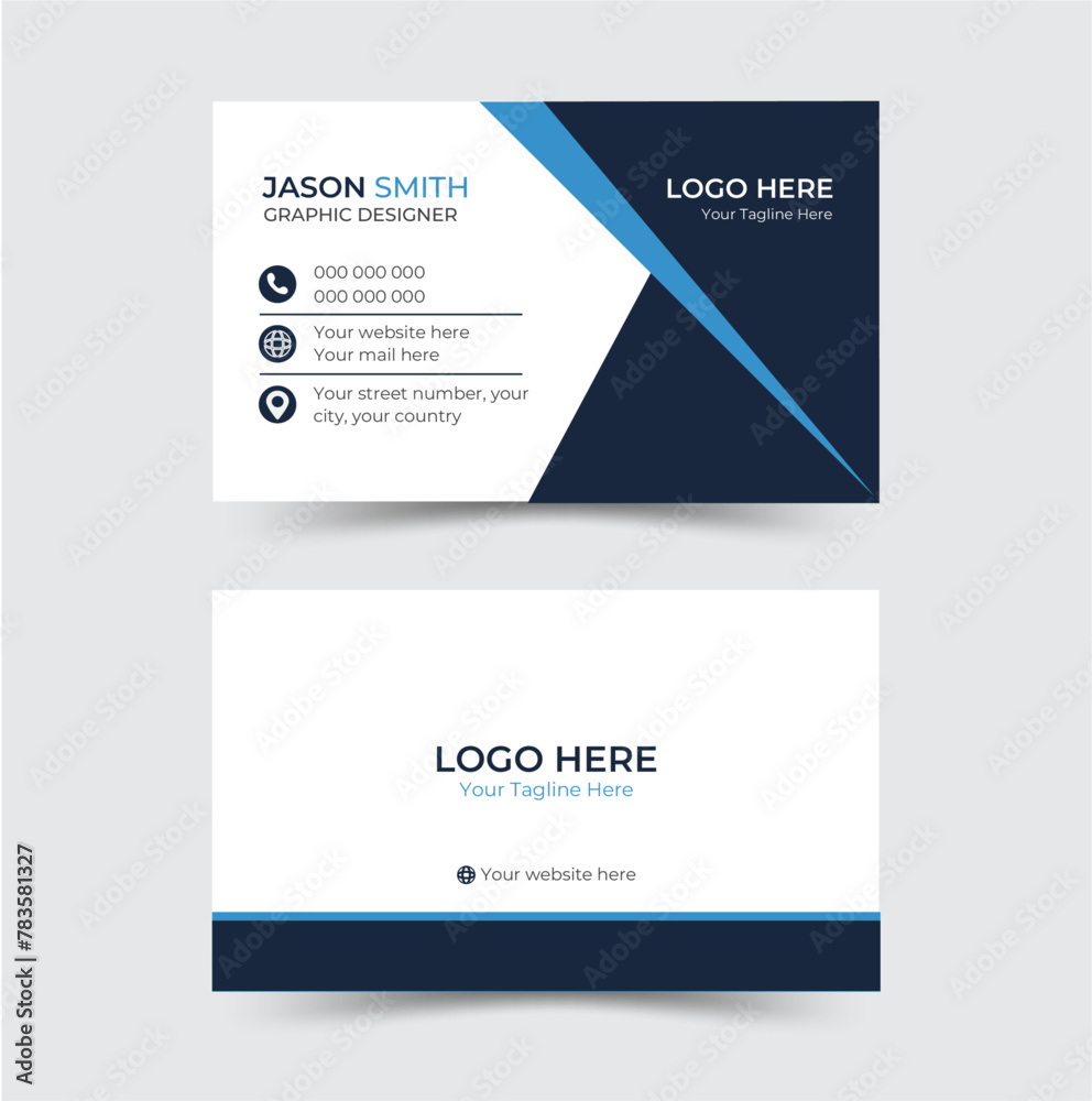 Modern creative business card and name card, simple clean template vector design. Business card for business and personal use. Vector illustration design, horizontal layout, print ready. Modern creative business card and name card, simple clean template vector design. Business card for business and personal use. Vector illustration design, horizontal layout, print ready.
