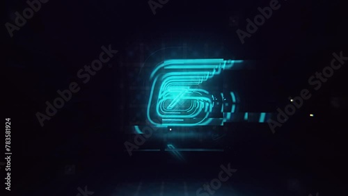 Countdown Number Futuristic Style