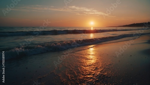 Golden Sunset Beach Landscape