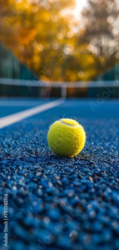 tennis ball on the tennis court 4k wallpaper © AY AGENCY